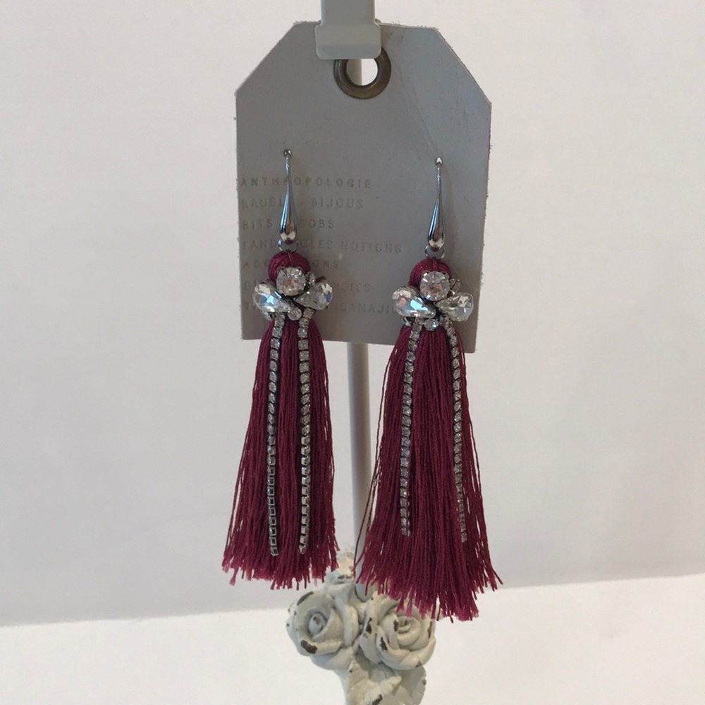 Tassel earrings with jeweled accents